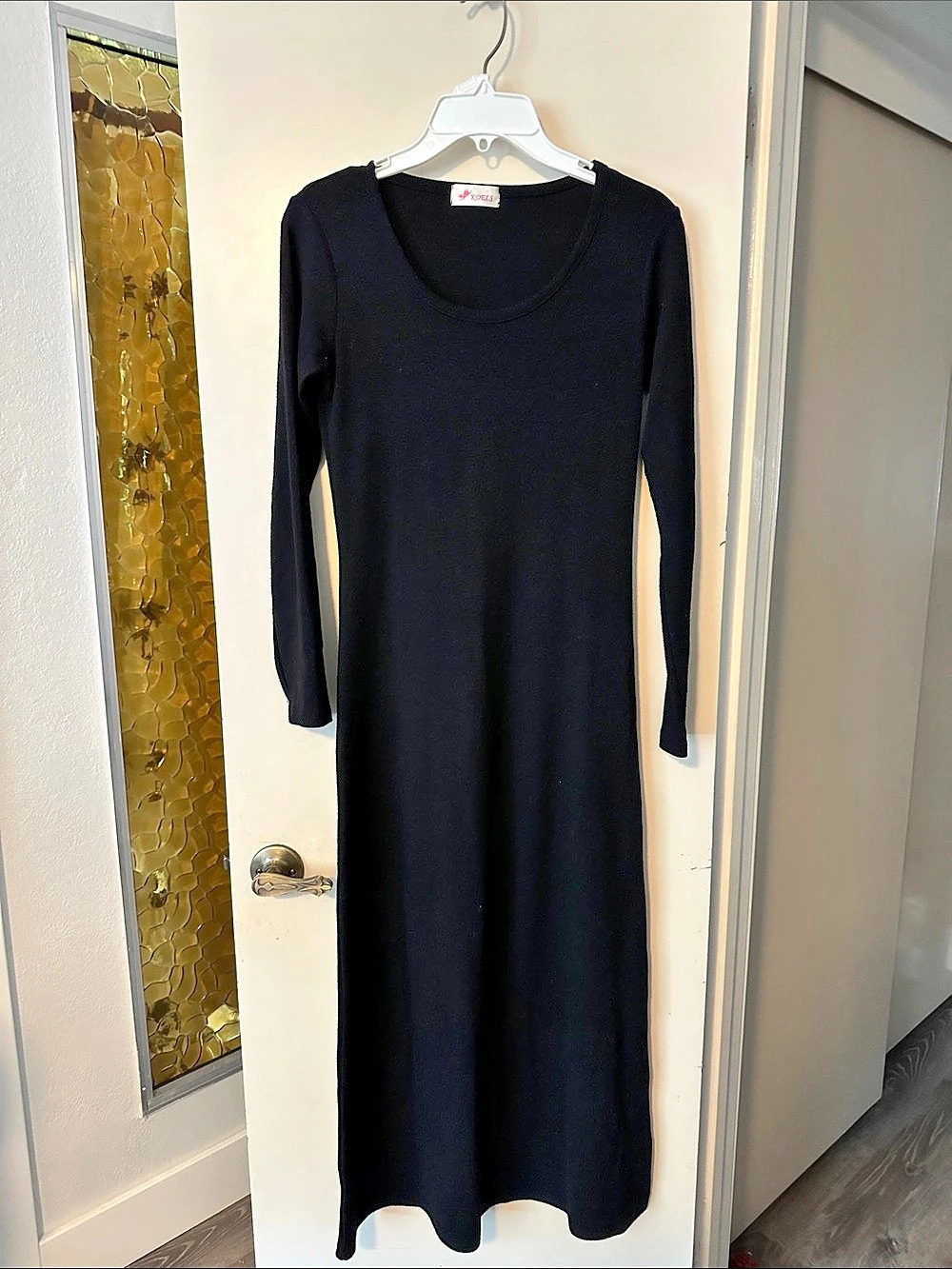 KOELS Women's Black Long Sleeve Maxi Dress